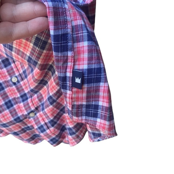 Crown & Ivy NWT Classic Fit Pink Blue Button Down Blouse I Size: L - Picture 3 of 9